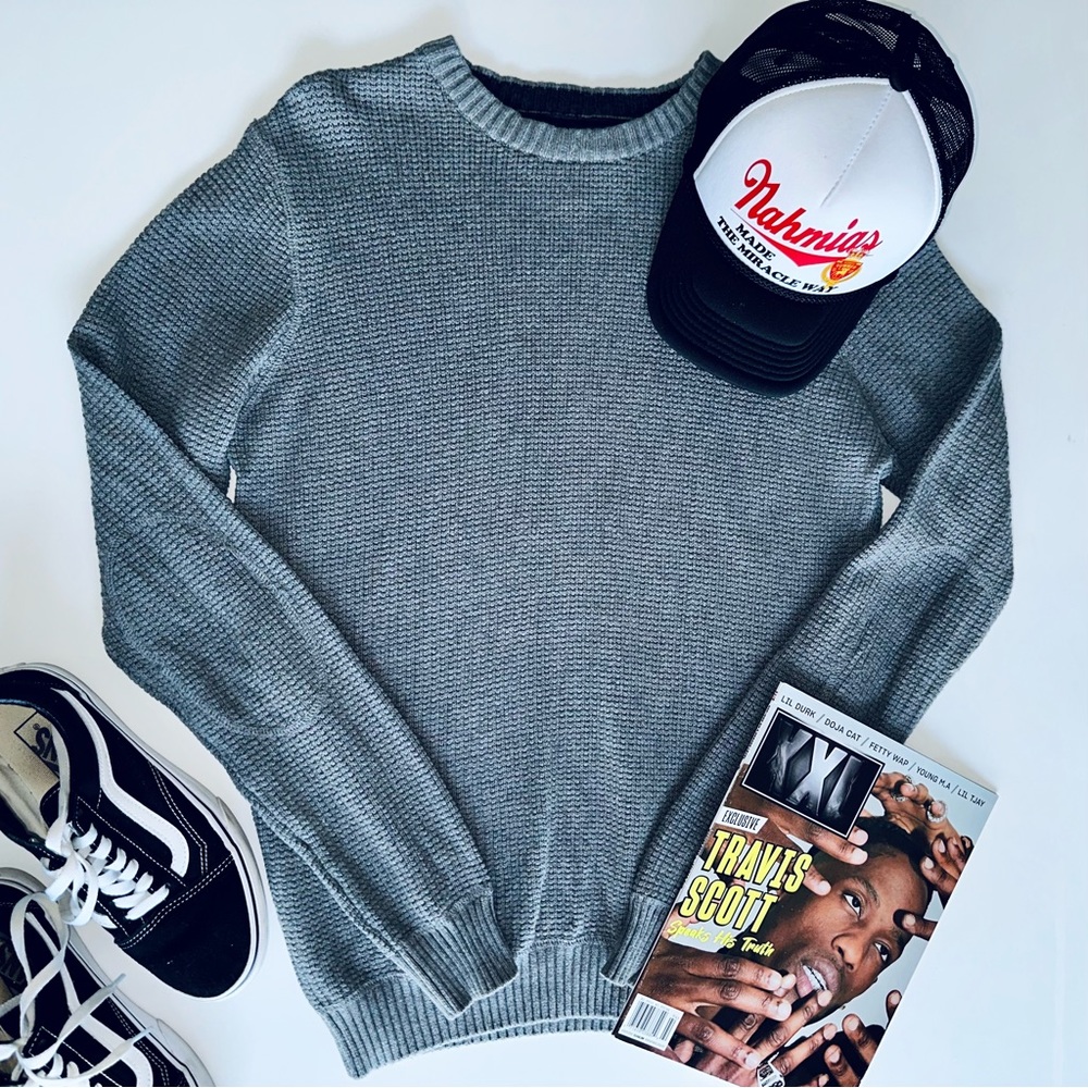 SWEATER Knit With Elbow Embellished Patches